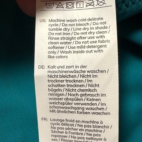 Cupshe Ruffled Neck Deep V Ruched Lace Up One Piece Swimsuit Size XXL Teal Blue - Picture 7 of 8